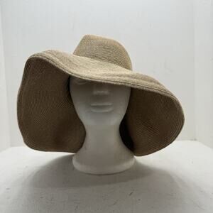 Eric Javits Raffia Straw Hampton Squishee Packable Floppy Sun Hat Women’s OS